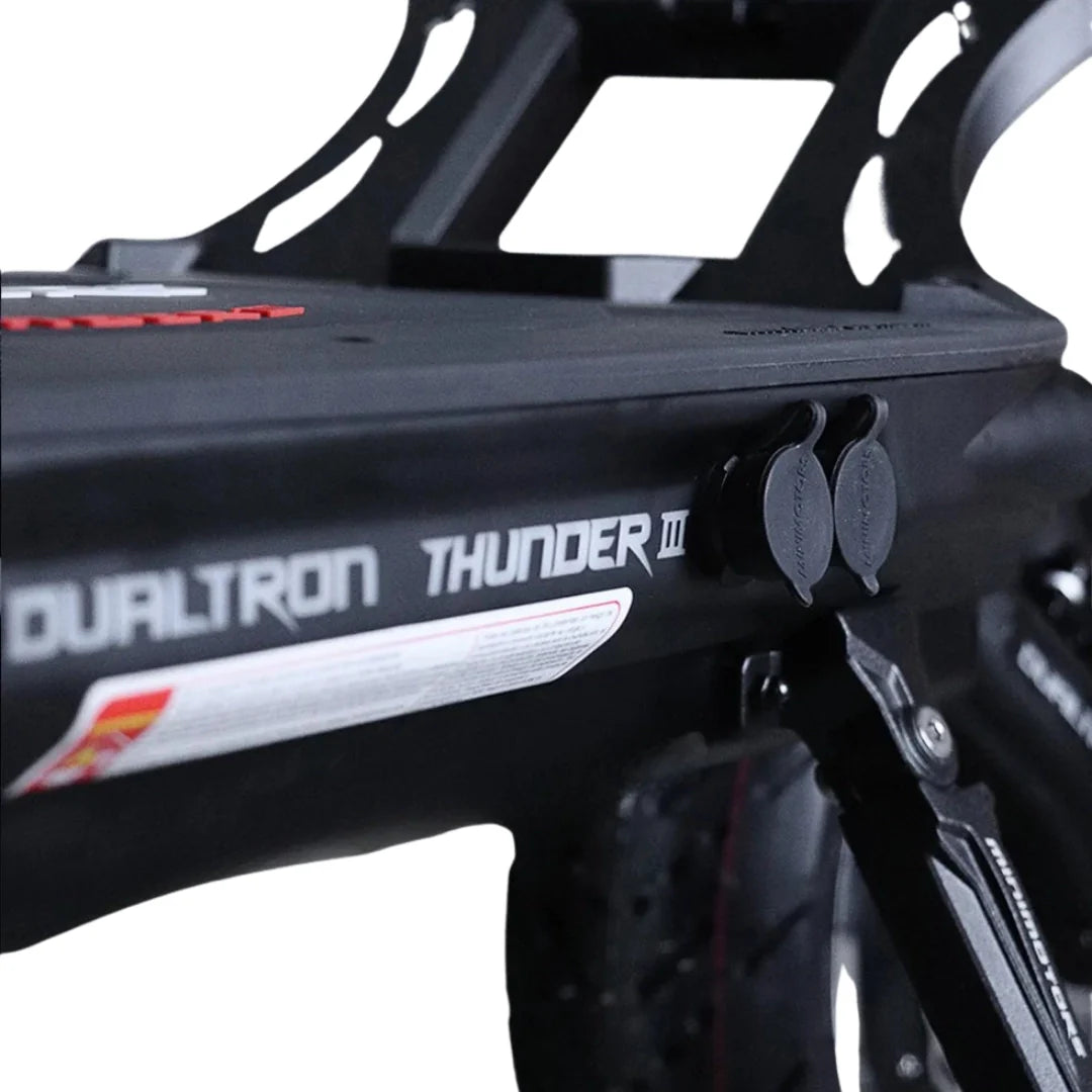 Electric scooter Dualtron Thunder 3 – charging ports and deck detail