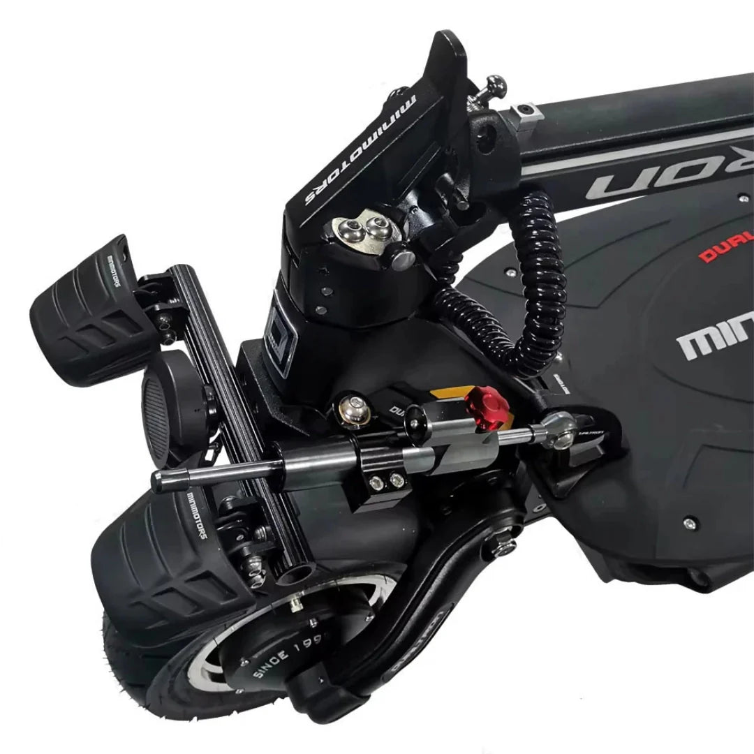 Electric scooter Dualtron Thunder 3 – front suspension and steering damper close-up