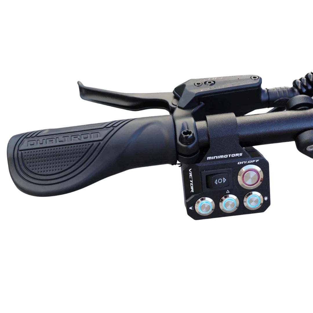 Electric scooter Dualtron Victor Limited – left handlebar and controls close-up
