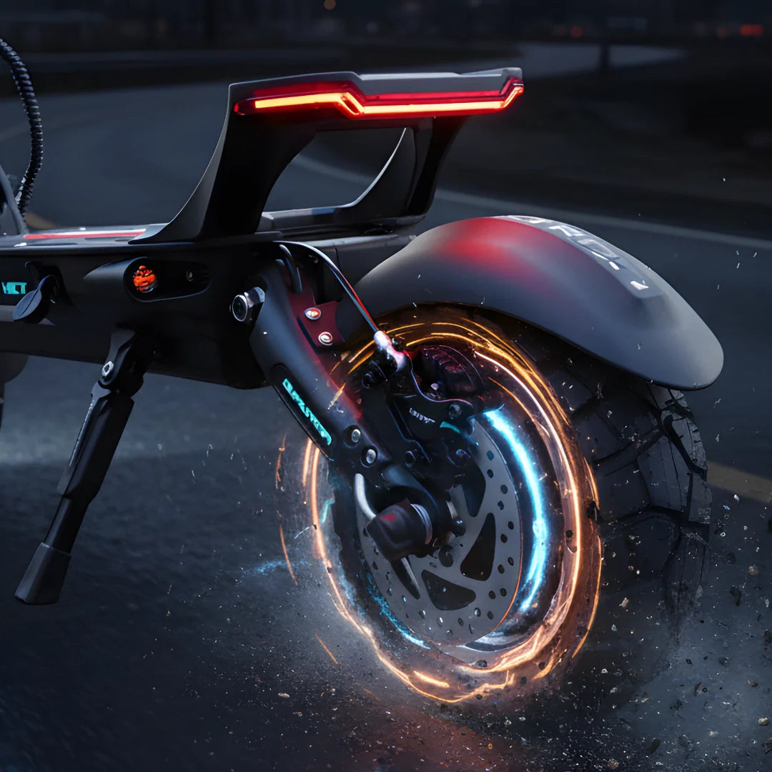 Electric scooter Dualtron Victor Limited – rear wheel with glowing light effect