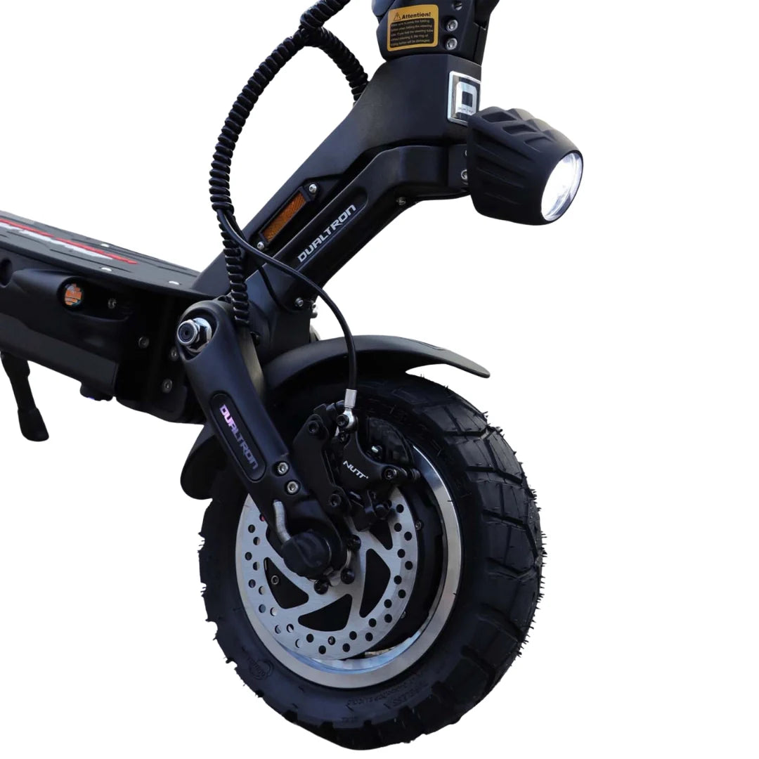 Electric scooter Dualtron Victor Limited – front wheel, brake, suspension, and headlight
