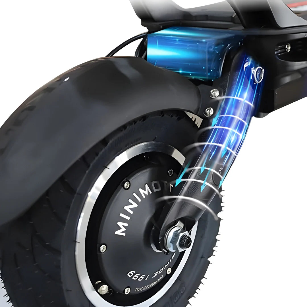 Electric scooter Dualtron Victor Luxury Plus NEW – rear wheel and suspension detail