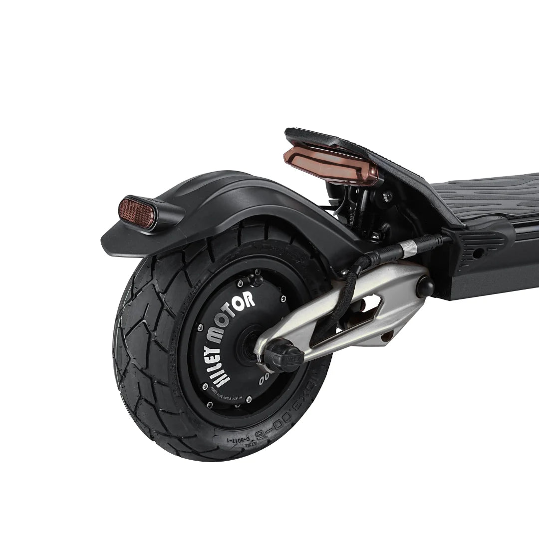 Electric scooter Hiley Tiger 10 V5 – rear wheel and suspension close-up