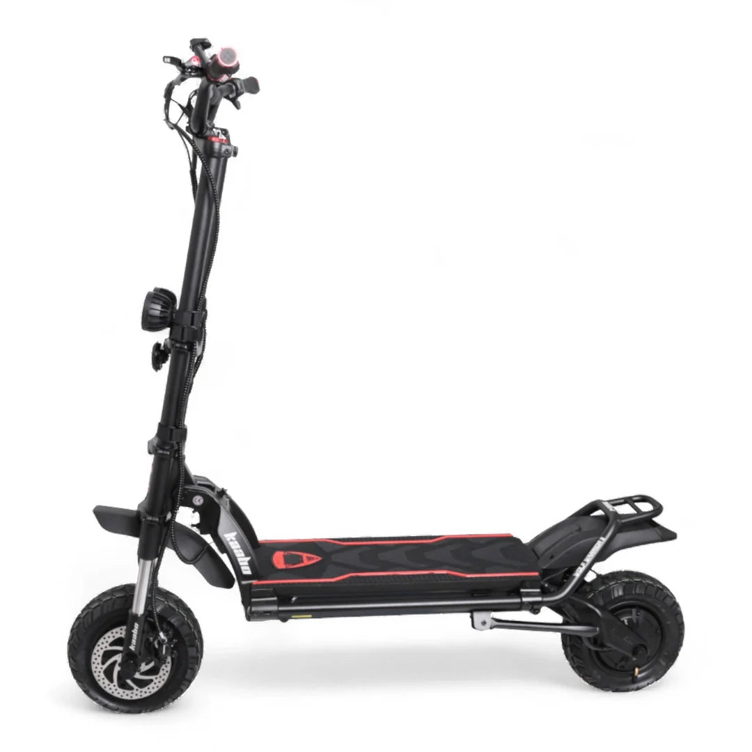 Electric scooter Kaabo Wolf Warrior 11 MAX – left side view, kickstand up