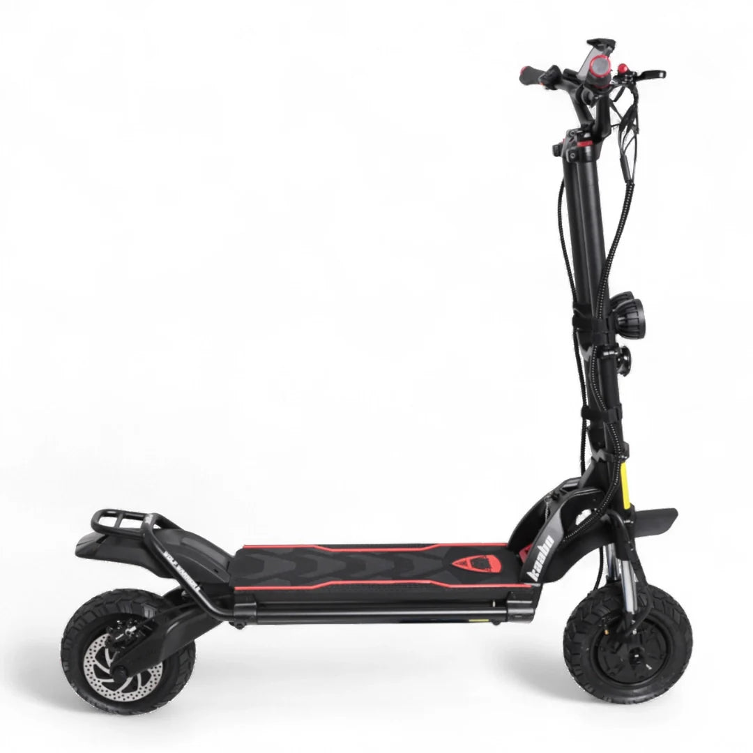 Electric scooter Kaabo Wolf Warrior 11 MAX – left side view, kickstand down