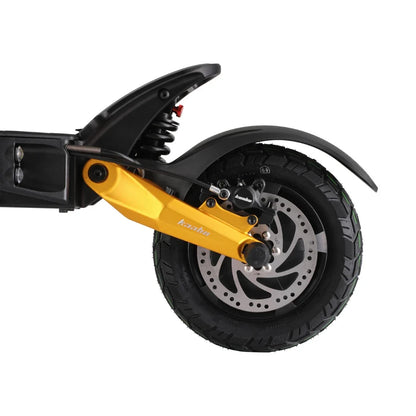Electric scooter Kaabo Mantis King GT – rear wheel, suspension, and disc brake