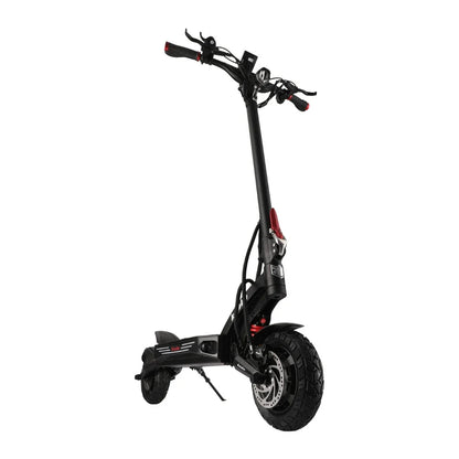 Electric scooter Kaabo Mantis King GT – front three-quarter right view, kickstand down