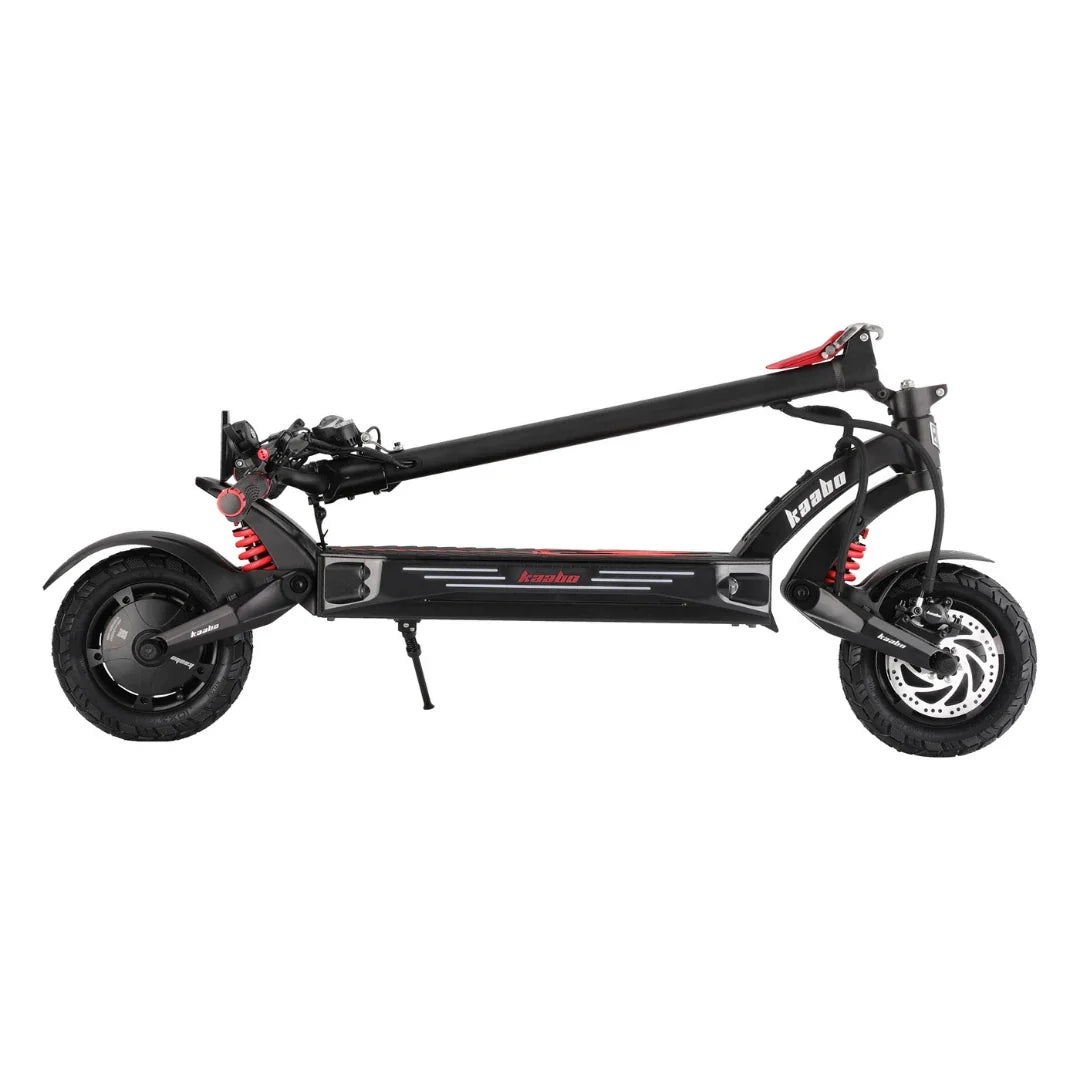Electric scooter Kaabo Mantis King GT – side view, folded for transport