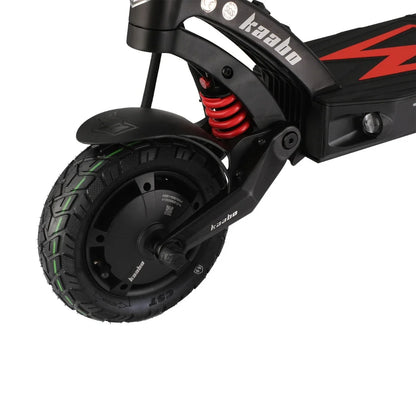 Electric scooter Kaabo Mantis King GT – front wheel and suspension close-up
