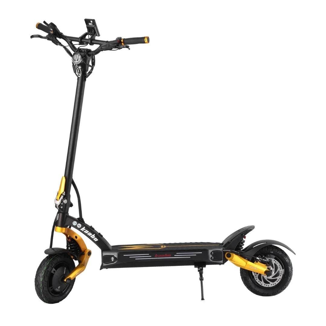 Electric scooter Kaabo Mantis King GT – side view, kickstand down