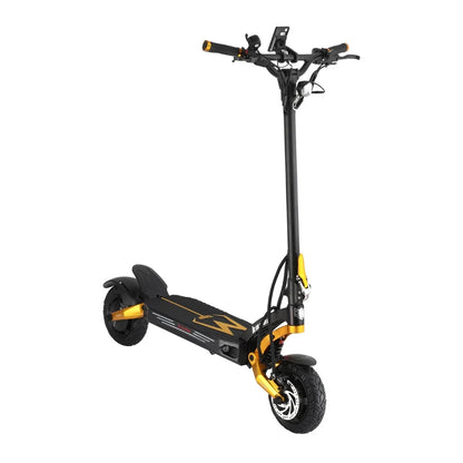 Electric scooter Kaabo Mantis King GT – front three-quarter view, kickstand down