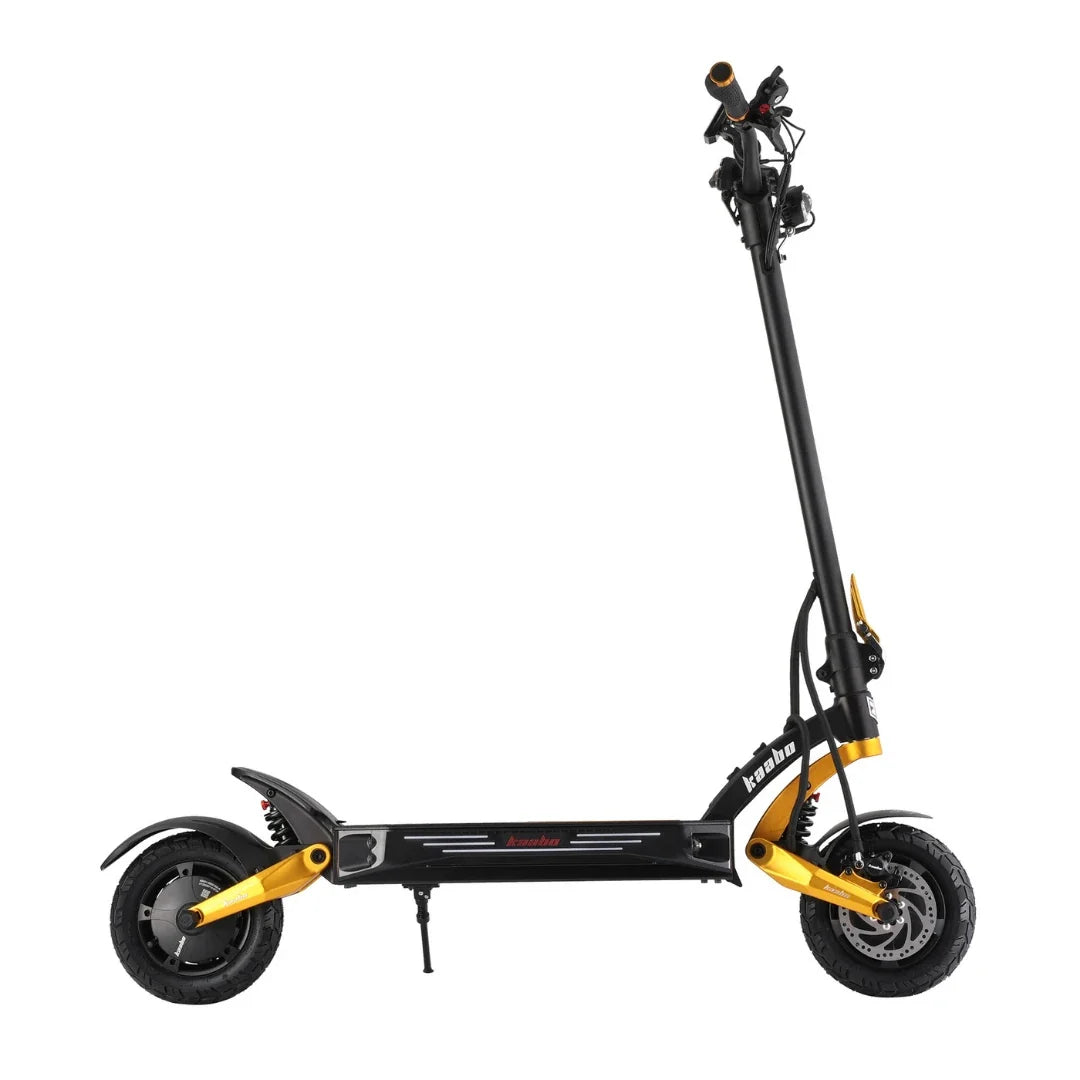 Electric scooter Kaabo Mantis King GT – side view, kickstand down