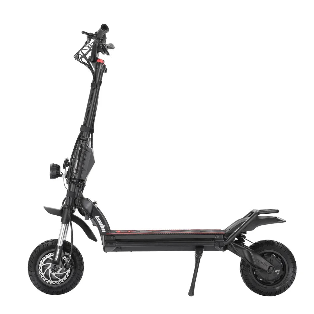 Electric scooter Kaabo Wolf King GTR MAX – side view with kickstand down