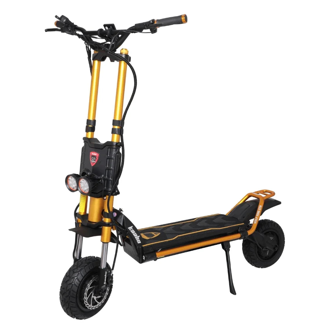 Electric scooter Kaabo Wolf King GTR MAX – front three-quarter view, right side