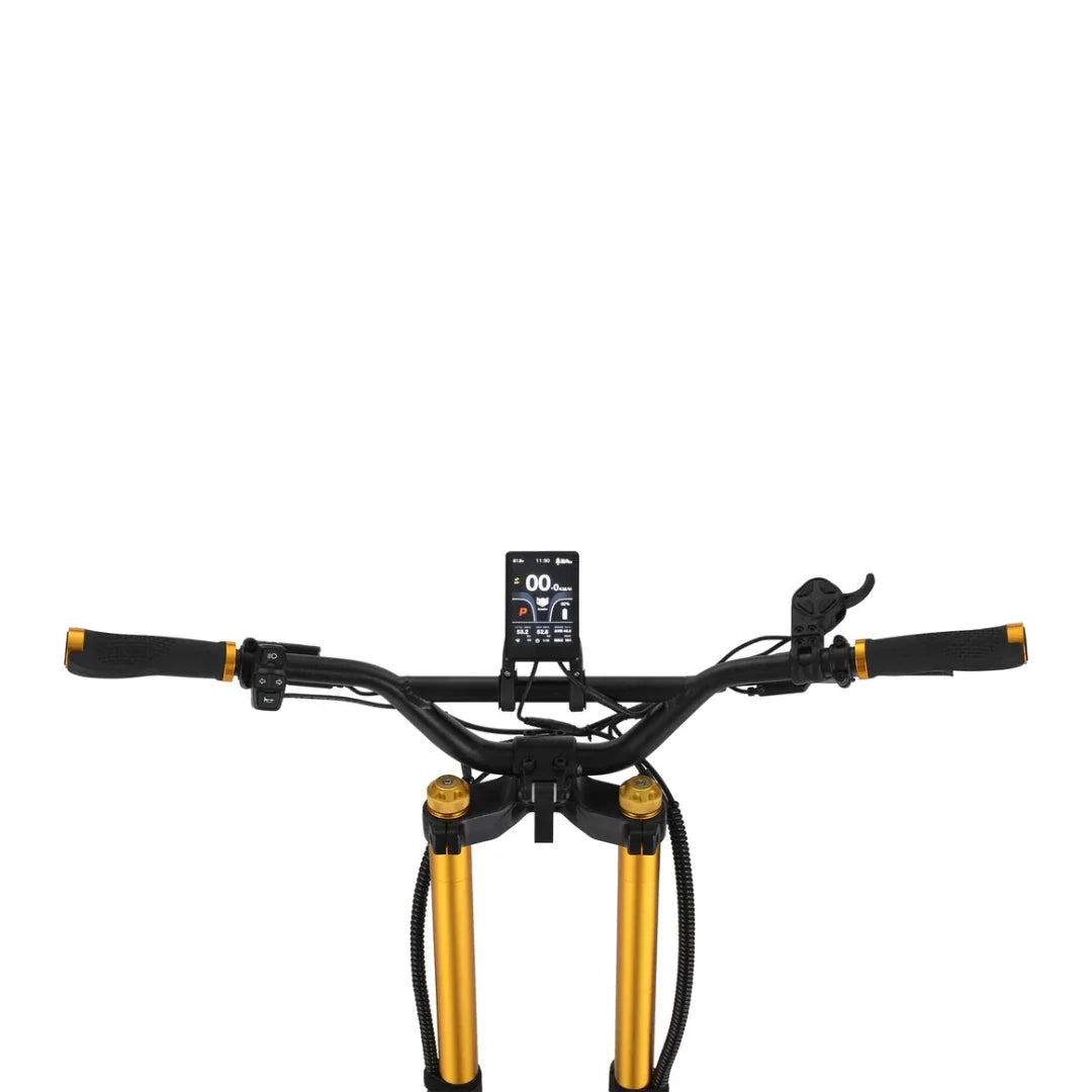 Electric scooter Kaabo Wolf King GTR MAX – handlebar and dashboard view