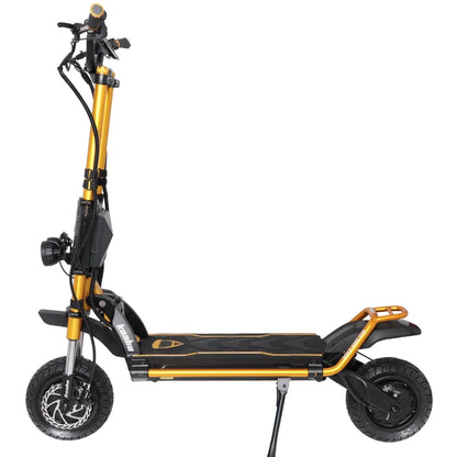 Electric scooter Kaabo Wolf King GTR MAX – side view, kickstand down