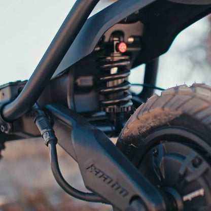 Electric scooter Kaabo Wolf Warrior 11 MAX – rear suspension, wheel, and swingarm