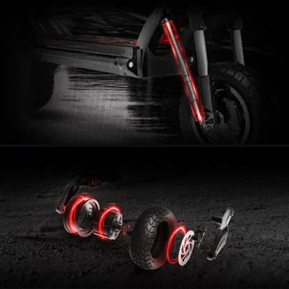 Electric scooter Kaabo Wolf Warrior 11 MAX – exploded view of front wheel and suspension