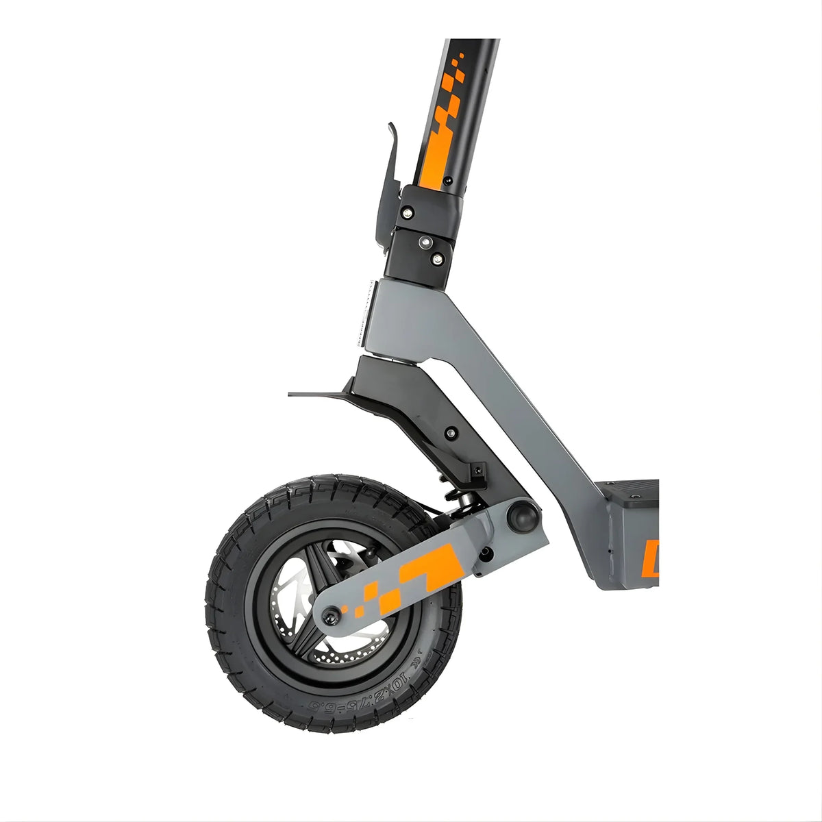 Electric scooter KuKirin G2 – front wheel and suspension detail