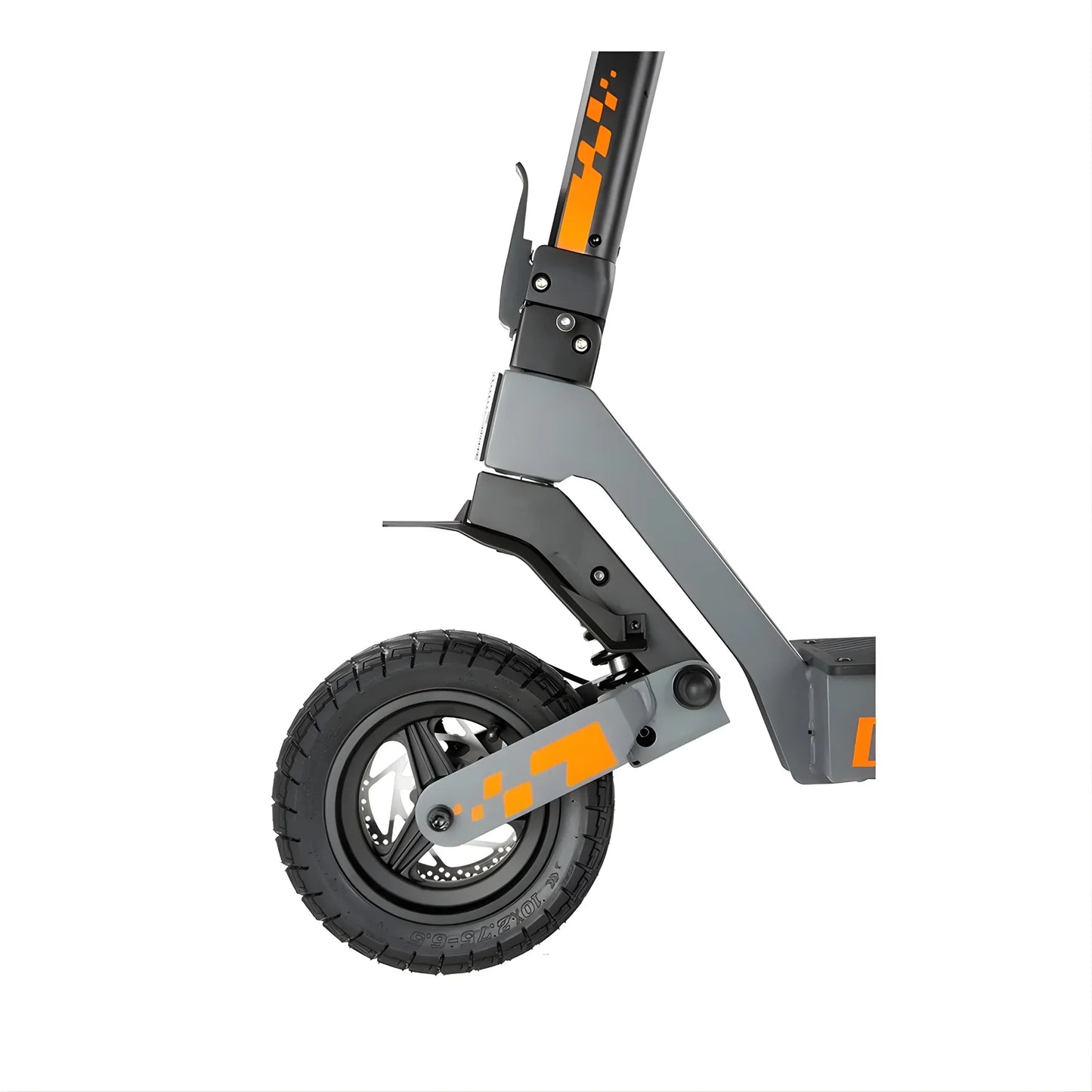 Electric scooter KuKirin G2 – front wheel and suspension detail