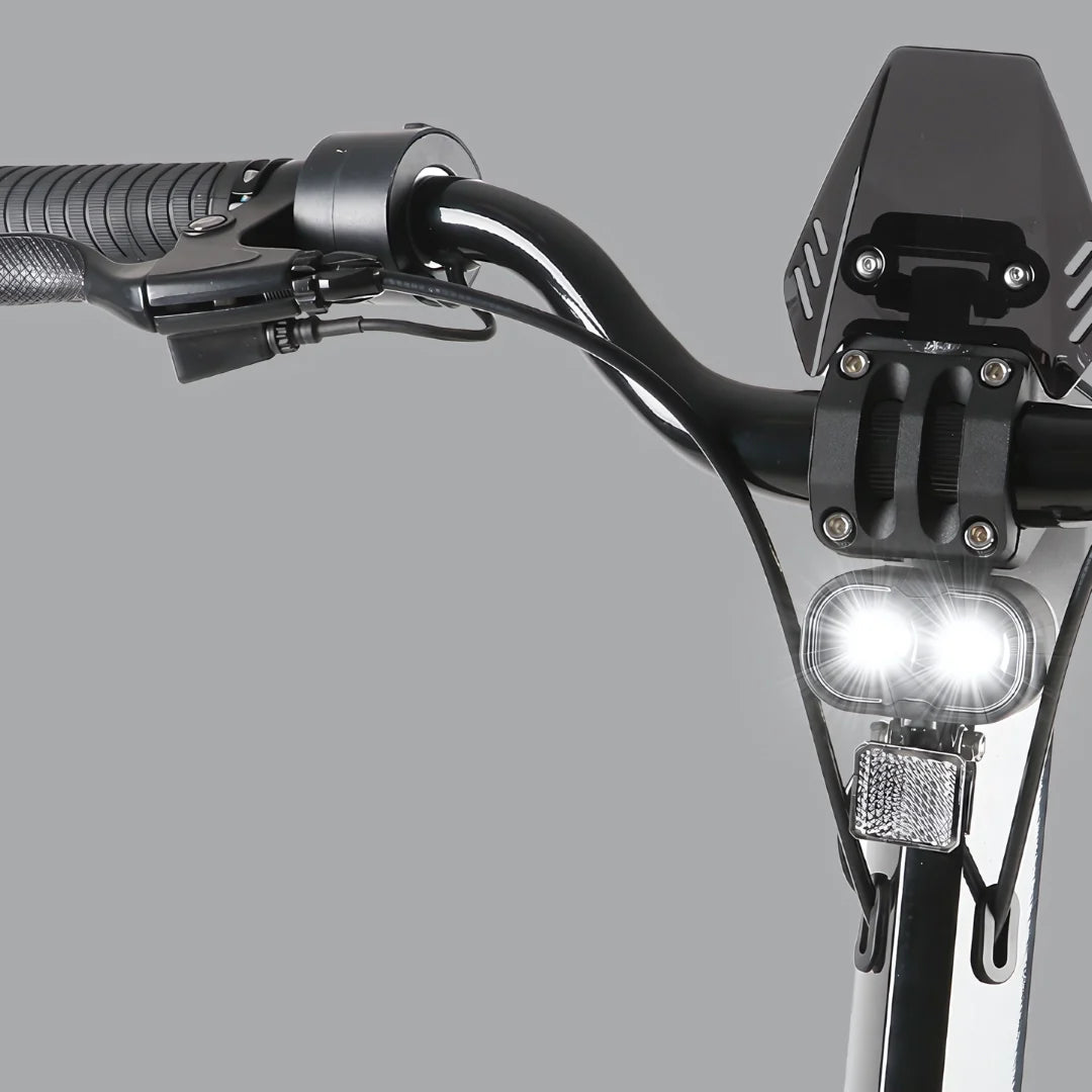 Electric scooter MS Energy Flare – headlight and handlebar close-up