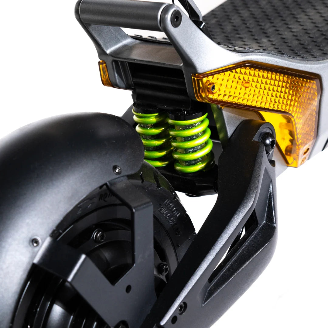 Electric scooter MS Energy Urban X – rear suspension and reflector close-up