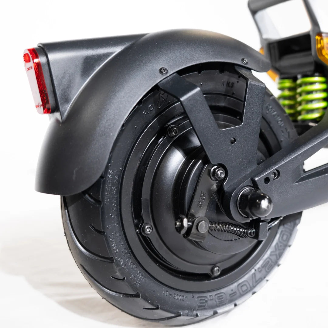 Electric scooter MS Energy Urban X – rear wheel, fender, and brake detail
