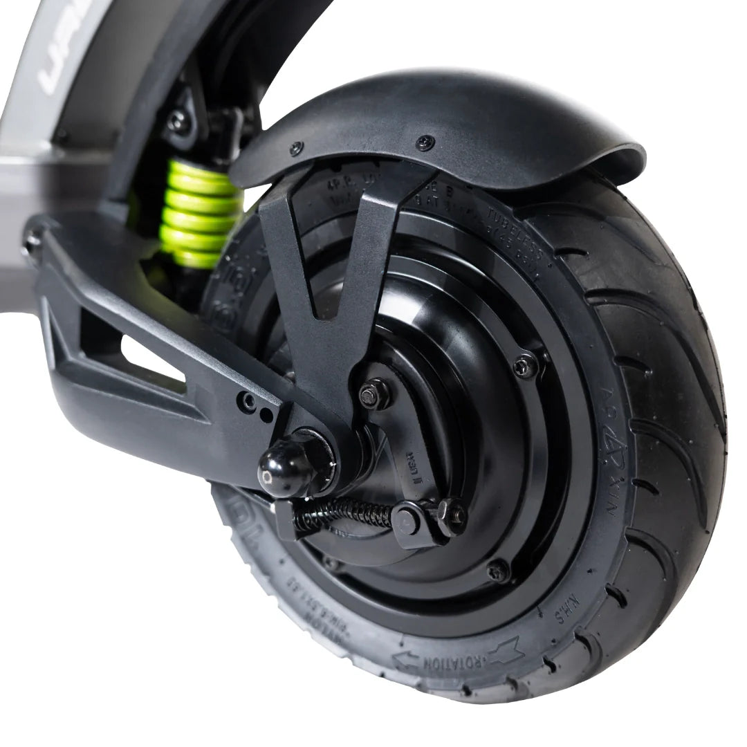 Electric scooter MS Energy Urban X – rear wheel and suspension close-up