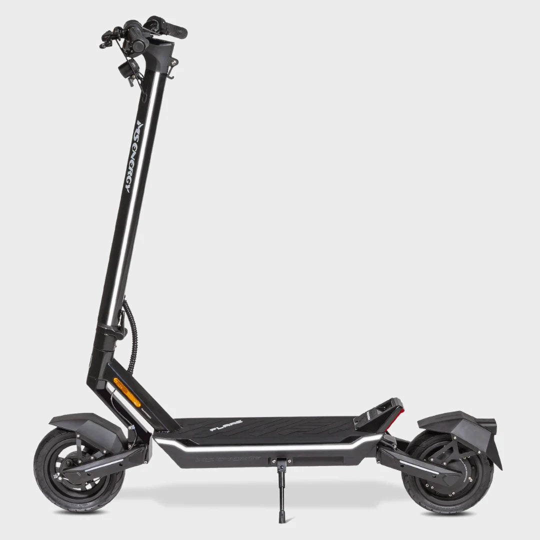 Electric scooter MS Energy Flare – side view with kickstand extended