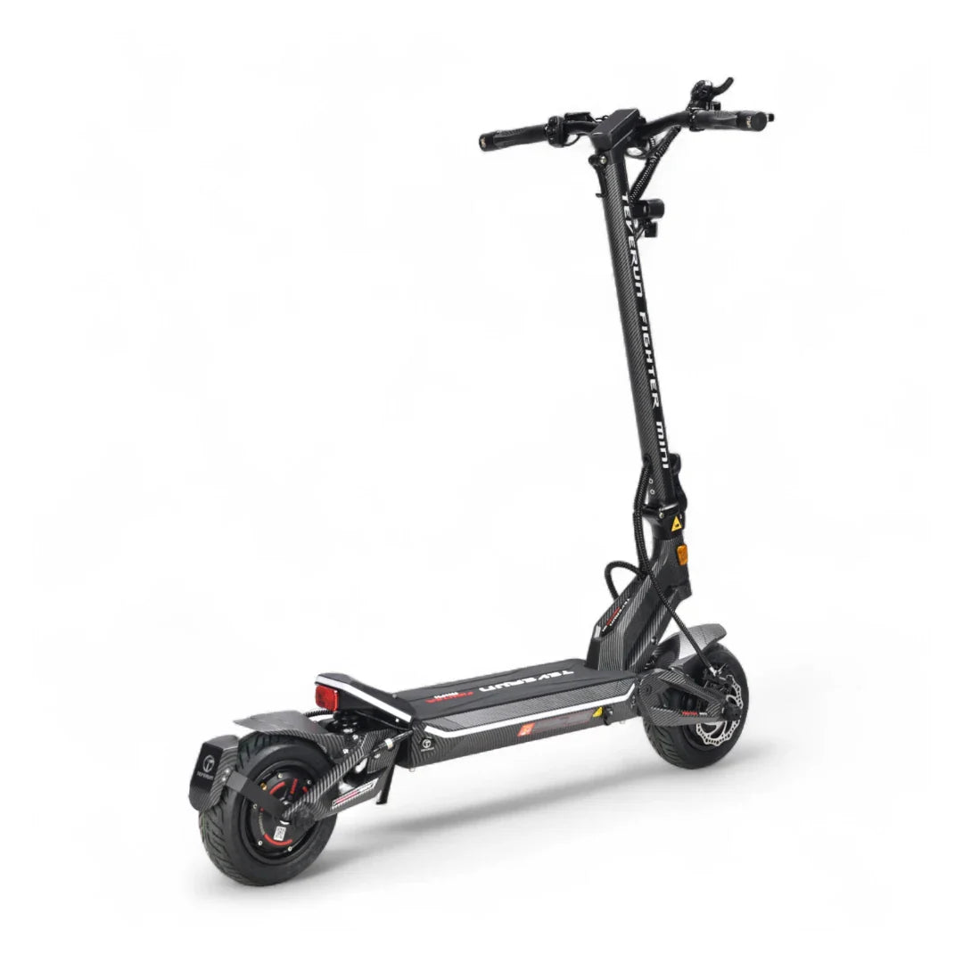Electric scooter Teverun Fighter Mini PRO 2026 – rear three-quarter view