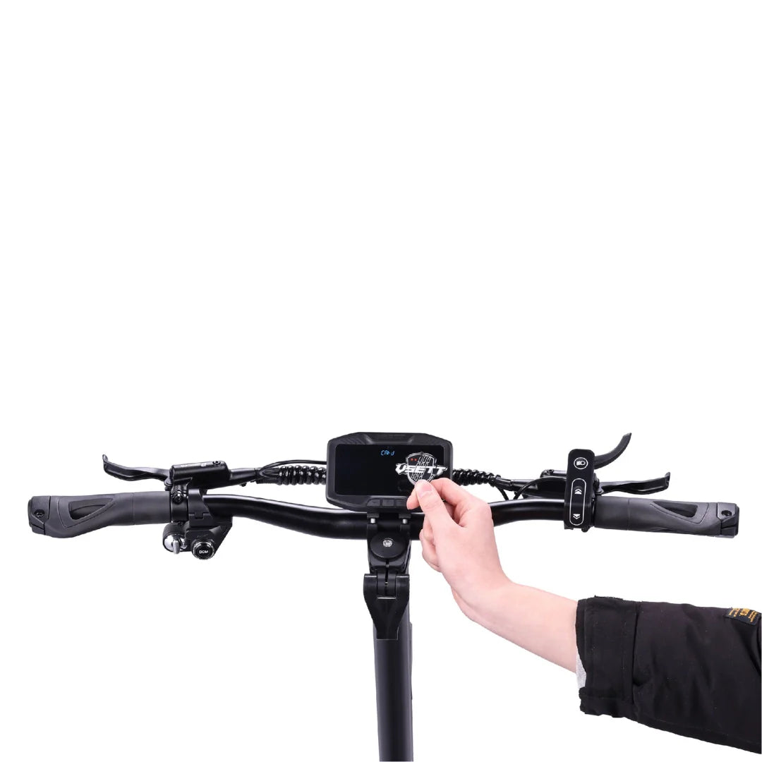 Electric scooter VSETT 10 APEX – hand adjusting handlebar display