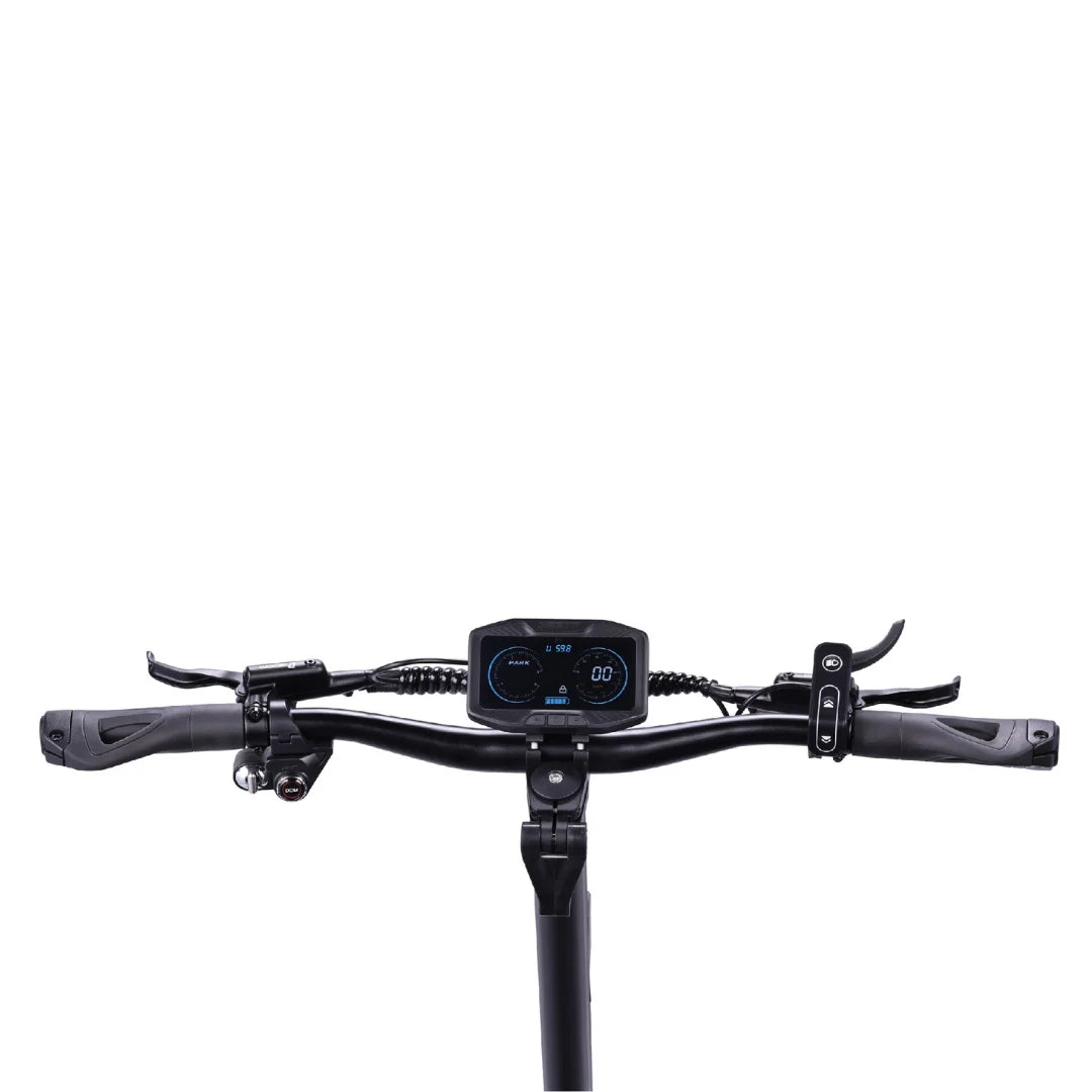 Electric scooter VSETT 10 APEX – handlebar and illuminated display close-up