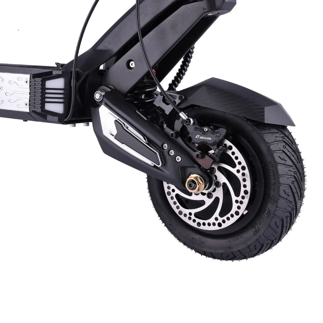 Electric scooter VSETT 10 APEX – rear wheel, disc brake, and suspension