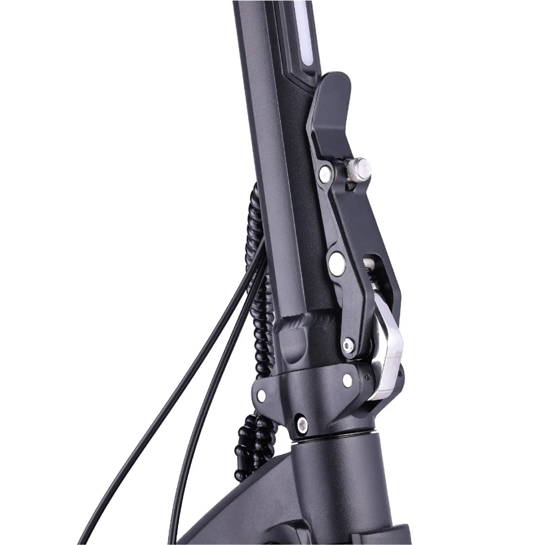 Electric scooter VSETT 10 APEX – stem folding mechanism close-up