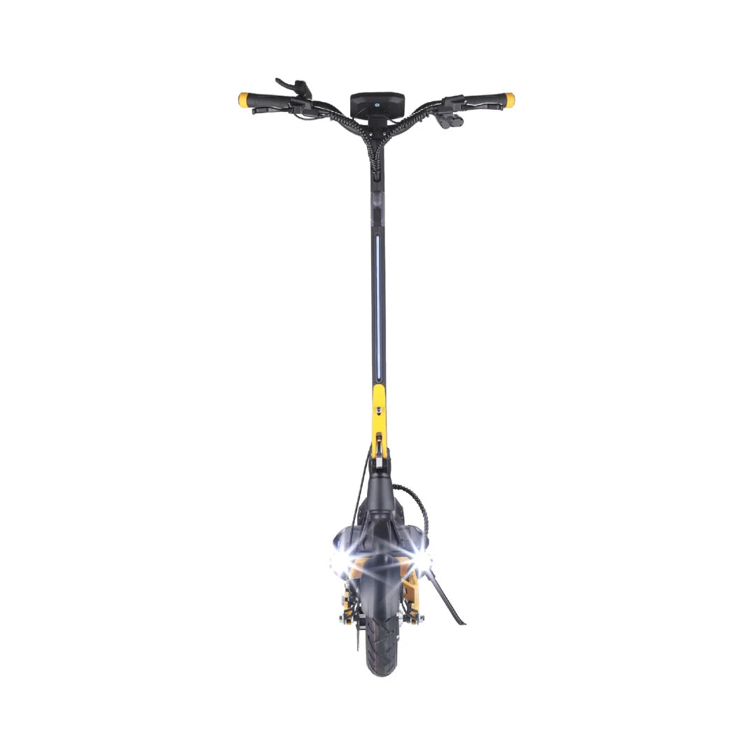 Elektroroller VSETT 10 LIGHT – Vorderansicht, Scheinwerfer an