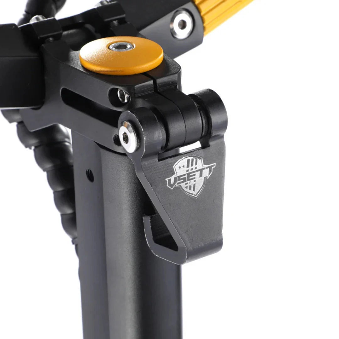 Electric scooter VSETT 10+ Super – stem folding mechanism and hook