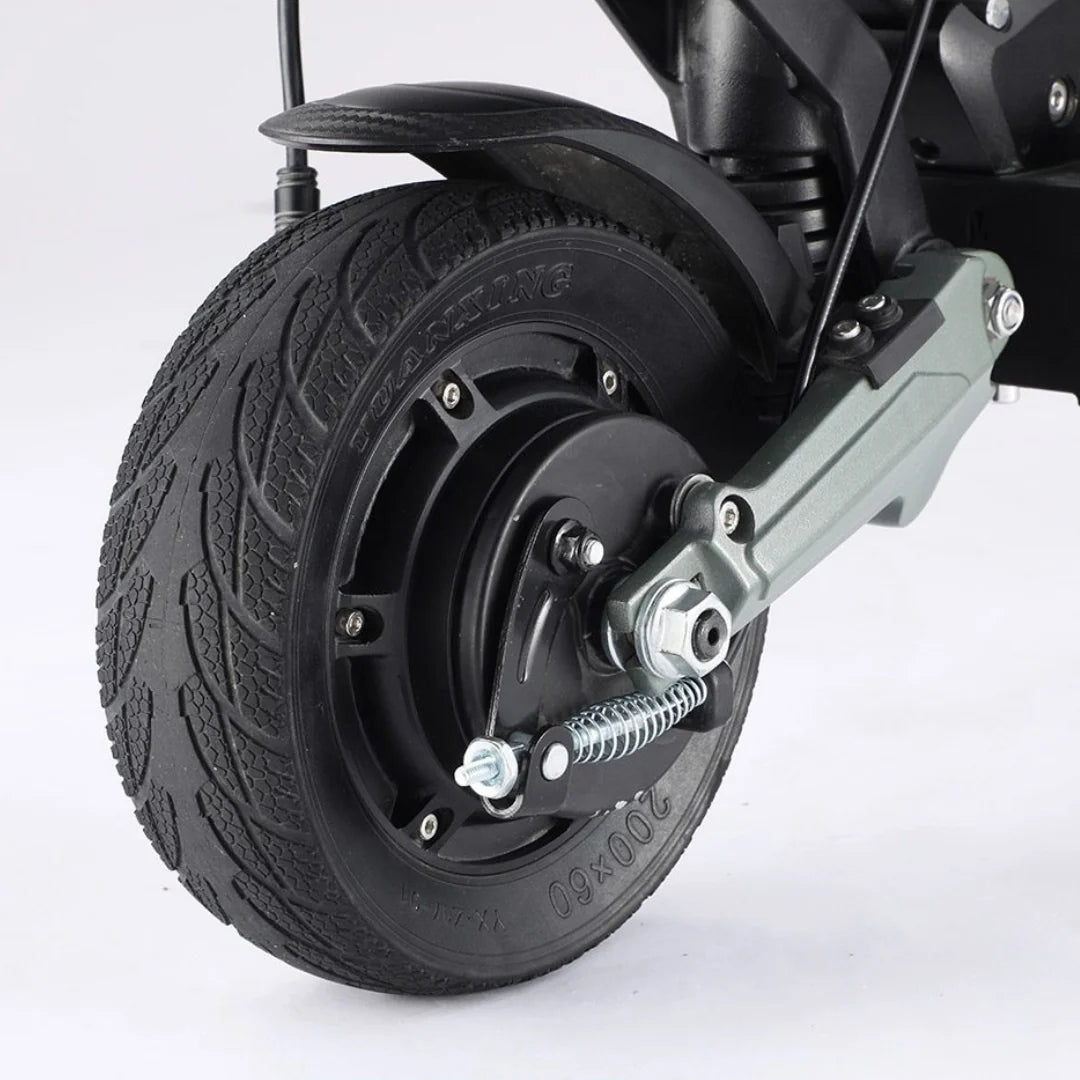 Electric scooter VSETT 8+ – rear wheel and suspension detail