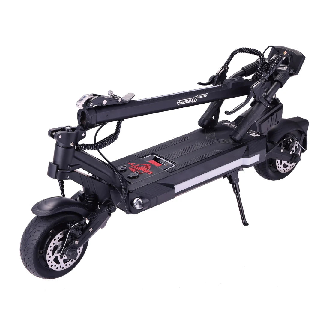 Electric scooter VSETT 8 APEX – folded three-quarter view