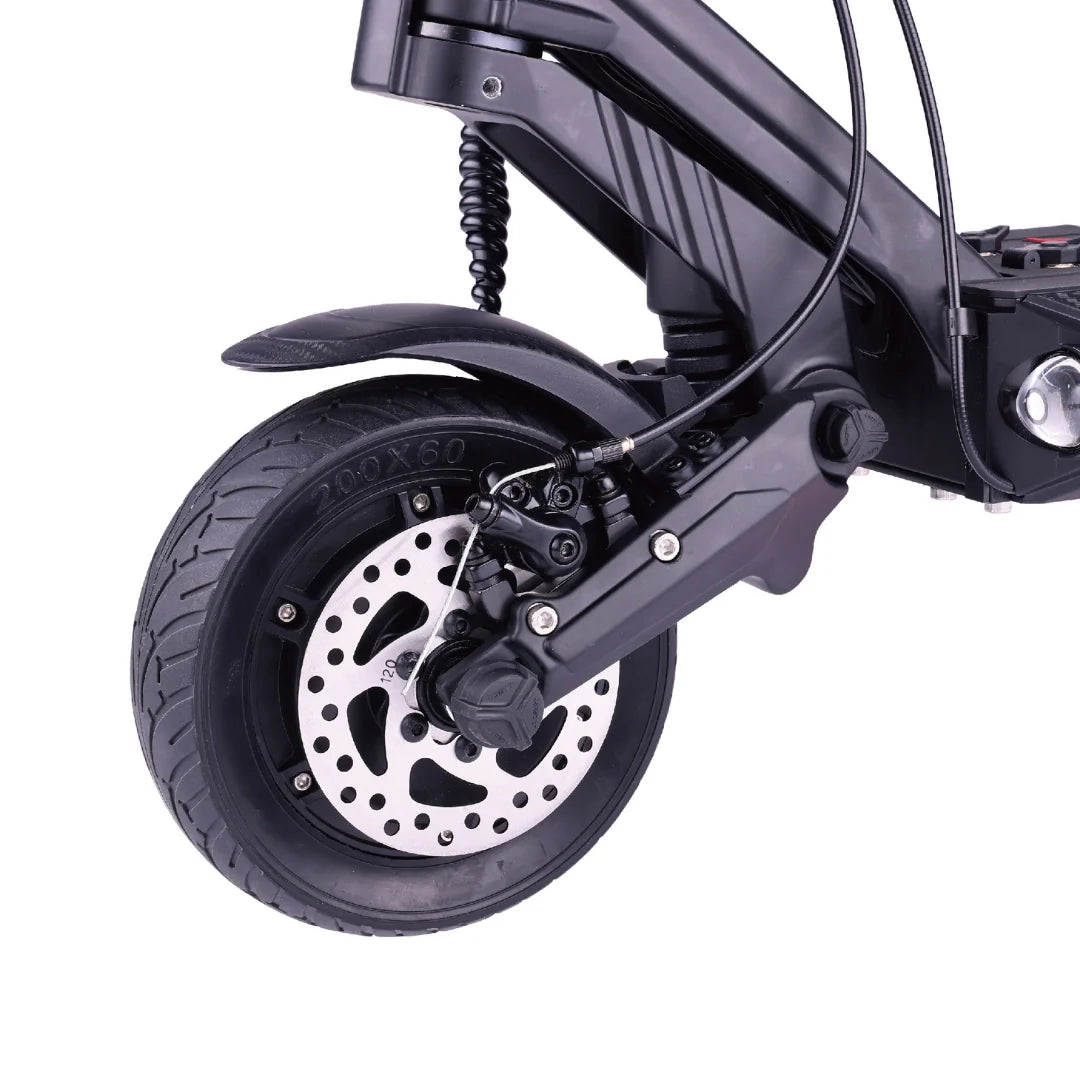 Electric scooter VSETT 8 APEX – front wheel, disc brake, and suspension