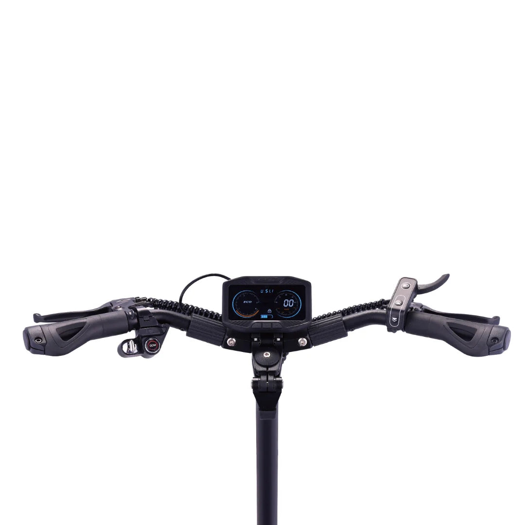 Electric scooter VSETT 8 APEX – handlebars and central display, front view