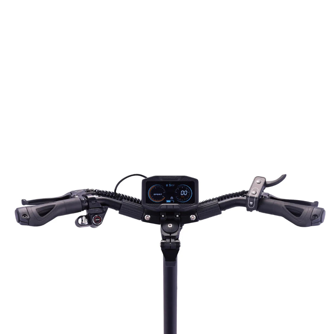 Electric scooter VSETT 8 APEX – handlebars and central display, front view