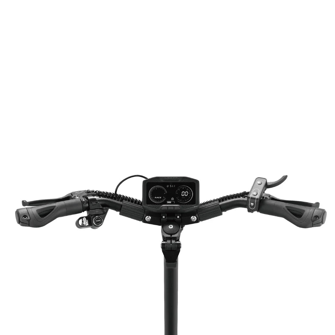 Electric scooter VSETT 8 APEX – handlebars and central display, front view