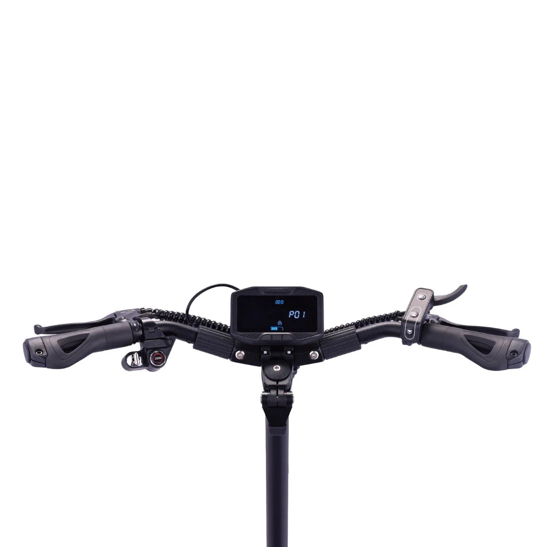 Electric scooter VSETT 8 APEX – handlebars and central display, front view