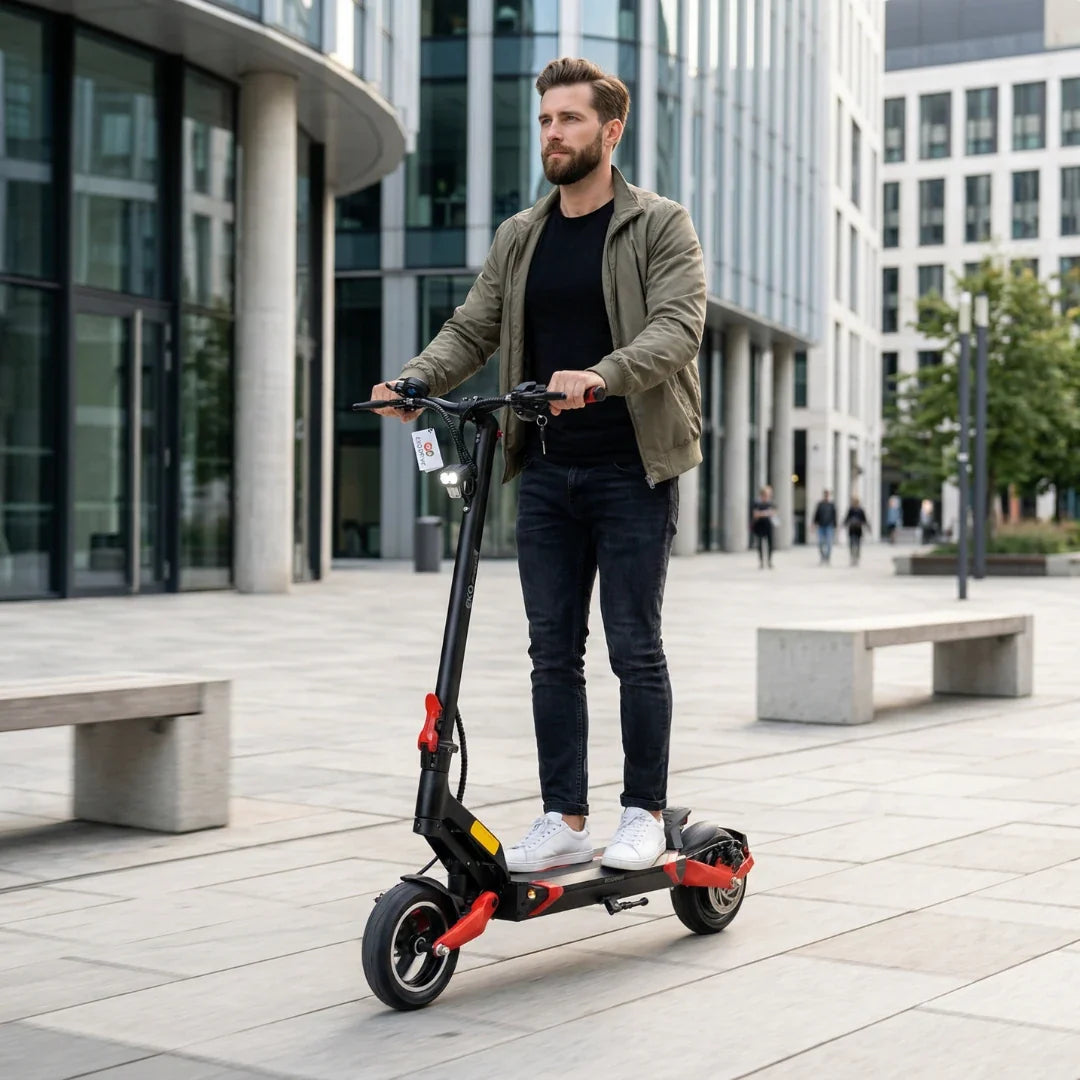Electric scooter ECO Speed 9 – man riding in city square