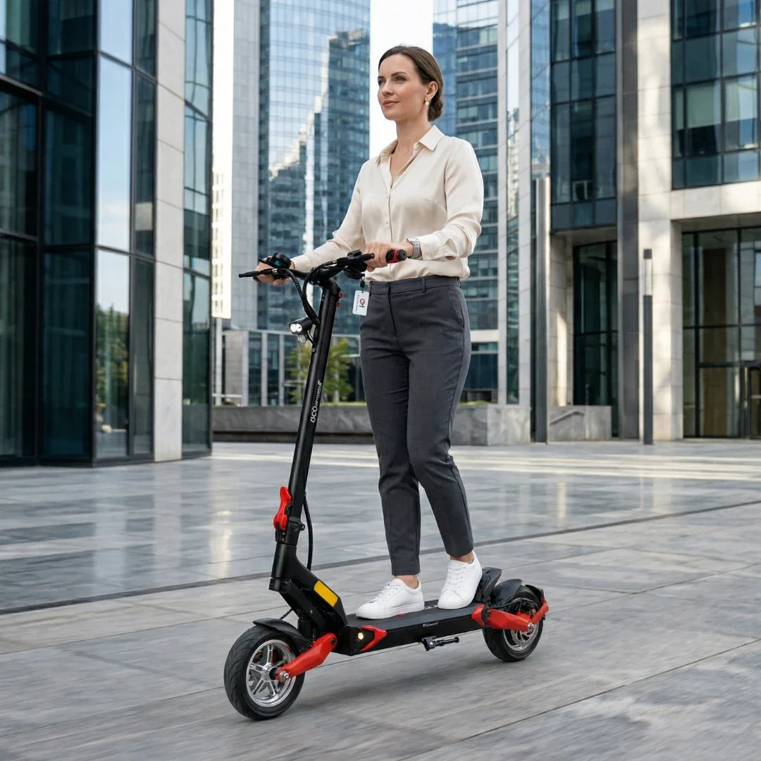 Electric scooter ECO Speed 9 – woman riding in city