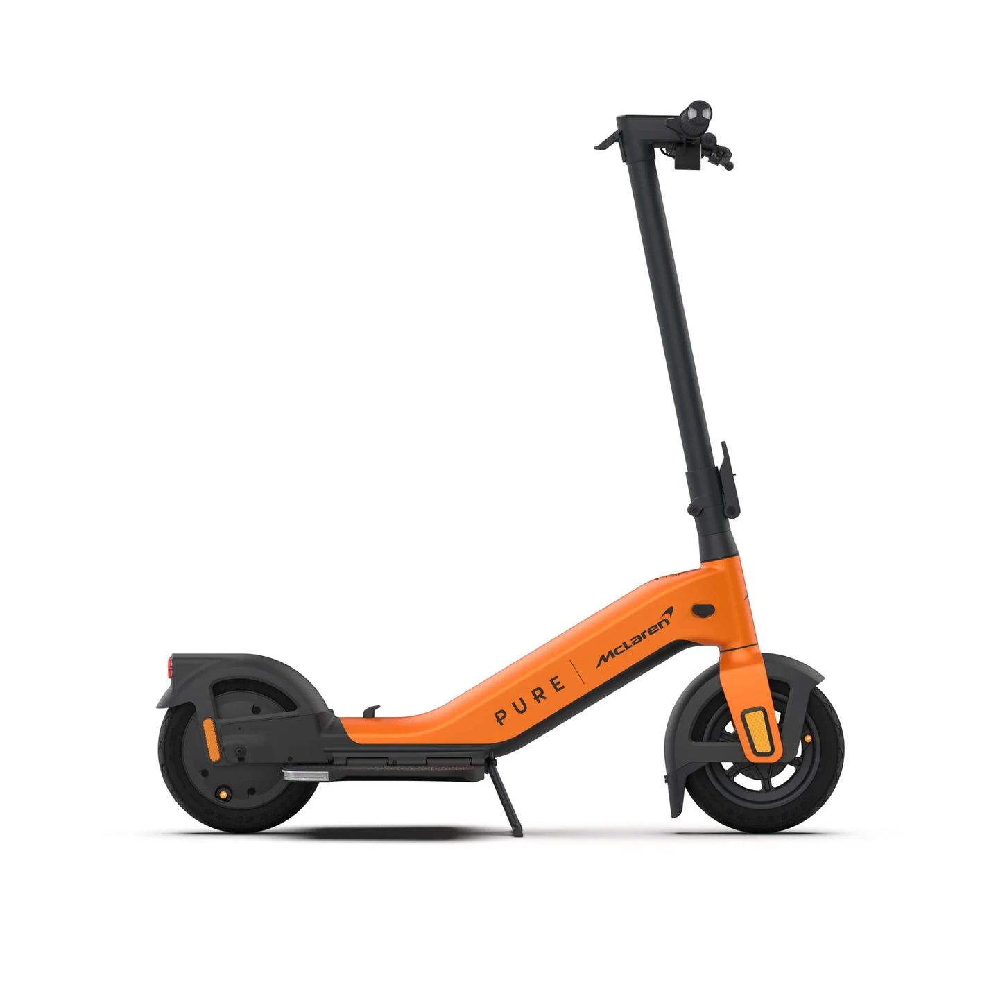 Electric scooter Pure Advance+ McLaren Edition – side view, orange colour variant