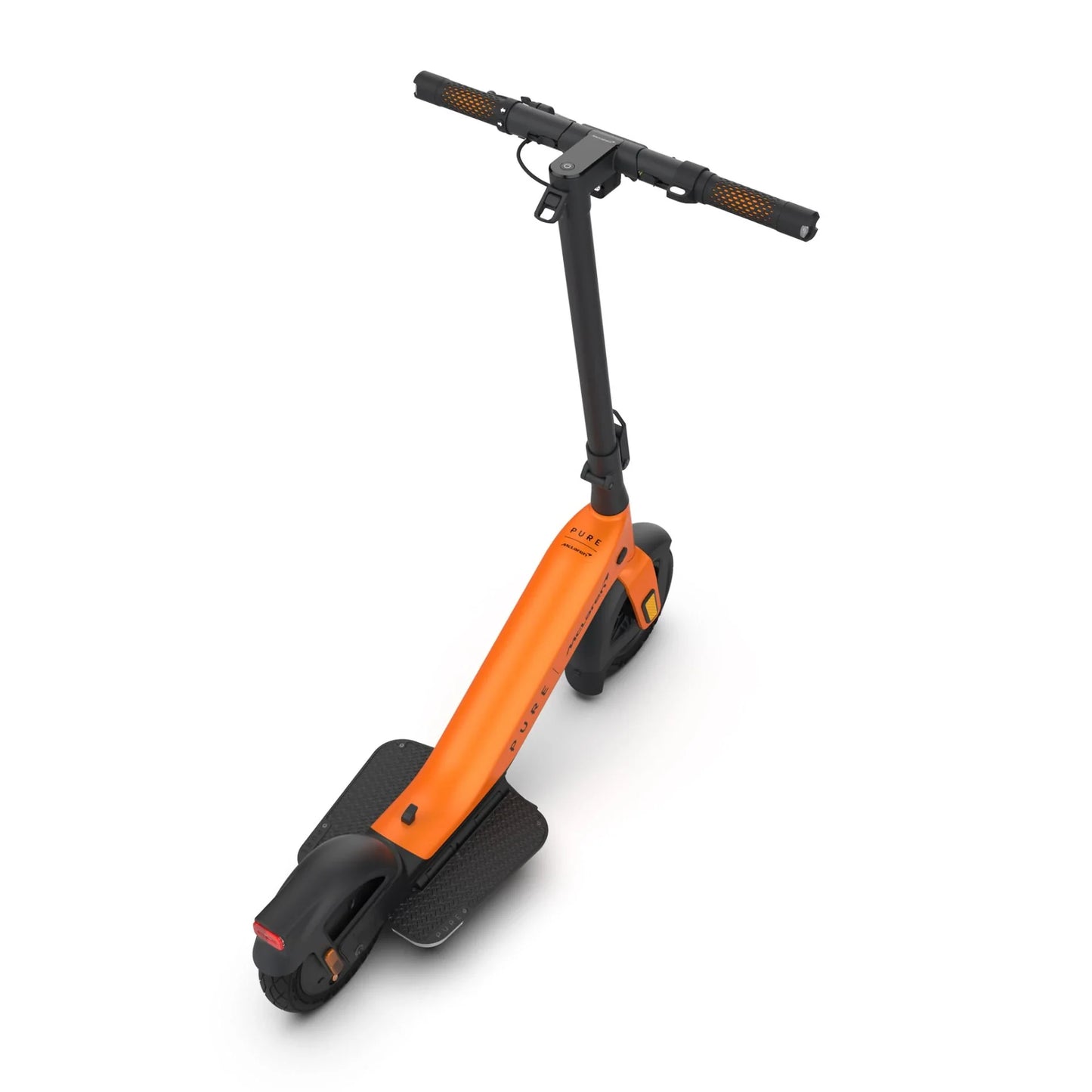 Electric scooter Pure Advance+ McLaren Edition – top-down view, orange colour variant