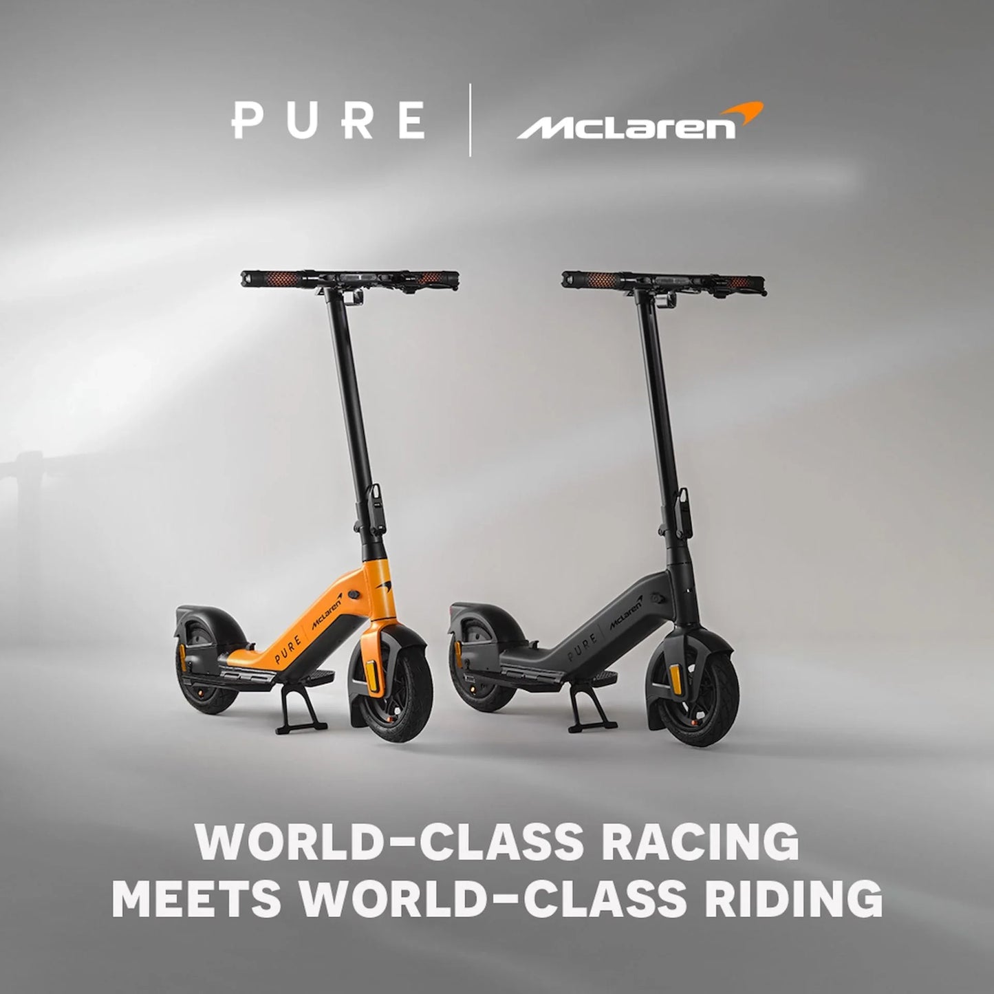 Electric scooter Pure Advance+ McLaren Edition – orange and black colour variants