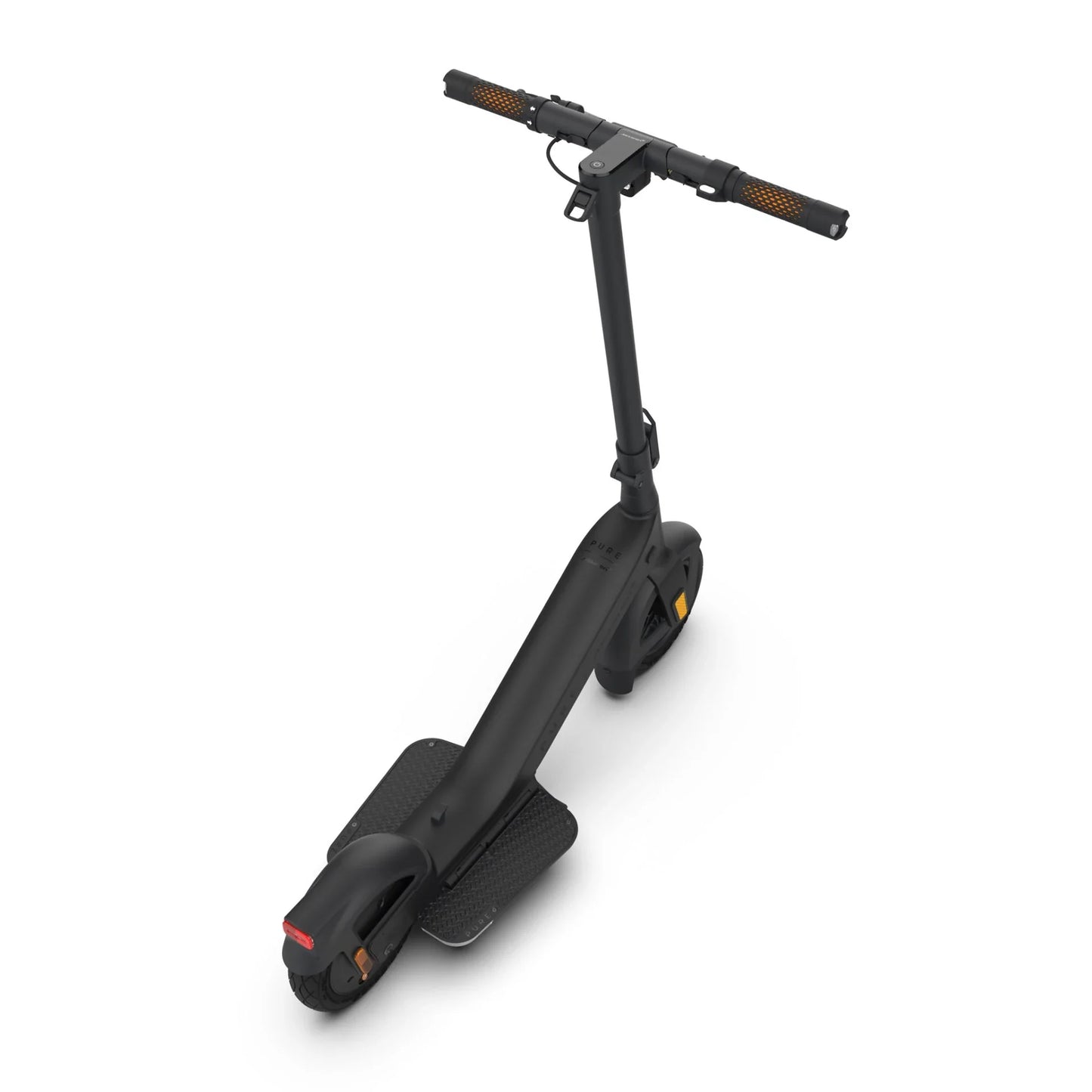 Electric scooter Pure Advance+ McLaren Edition – top-down view, black colour variant