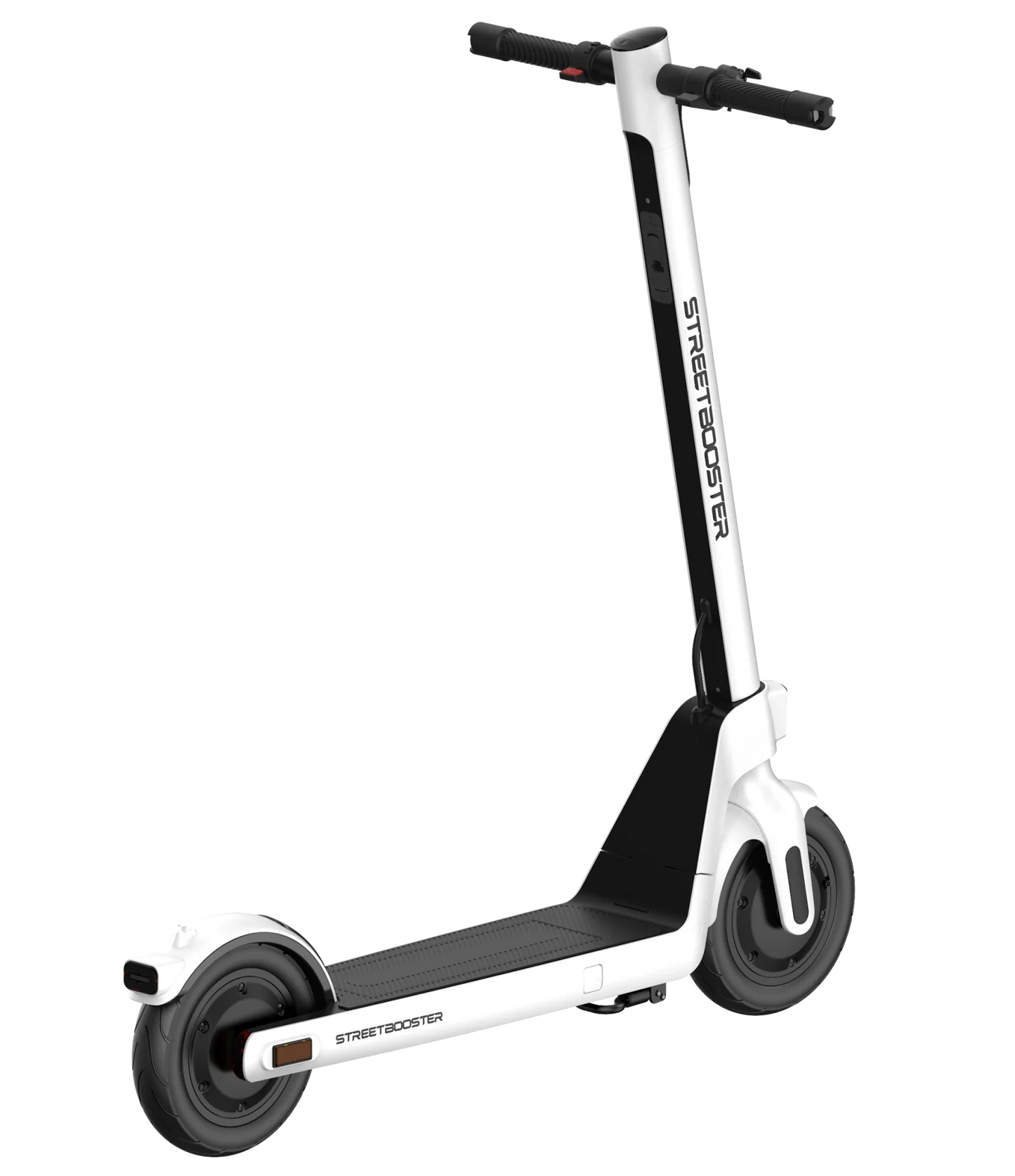Electric scooter StreetBooster Sirius – white colour variant, rear three-quarter view